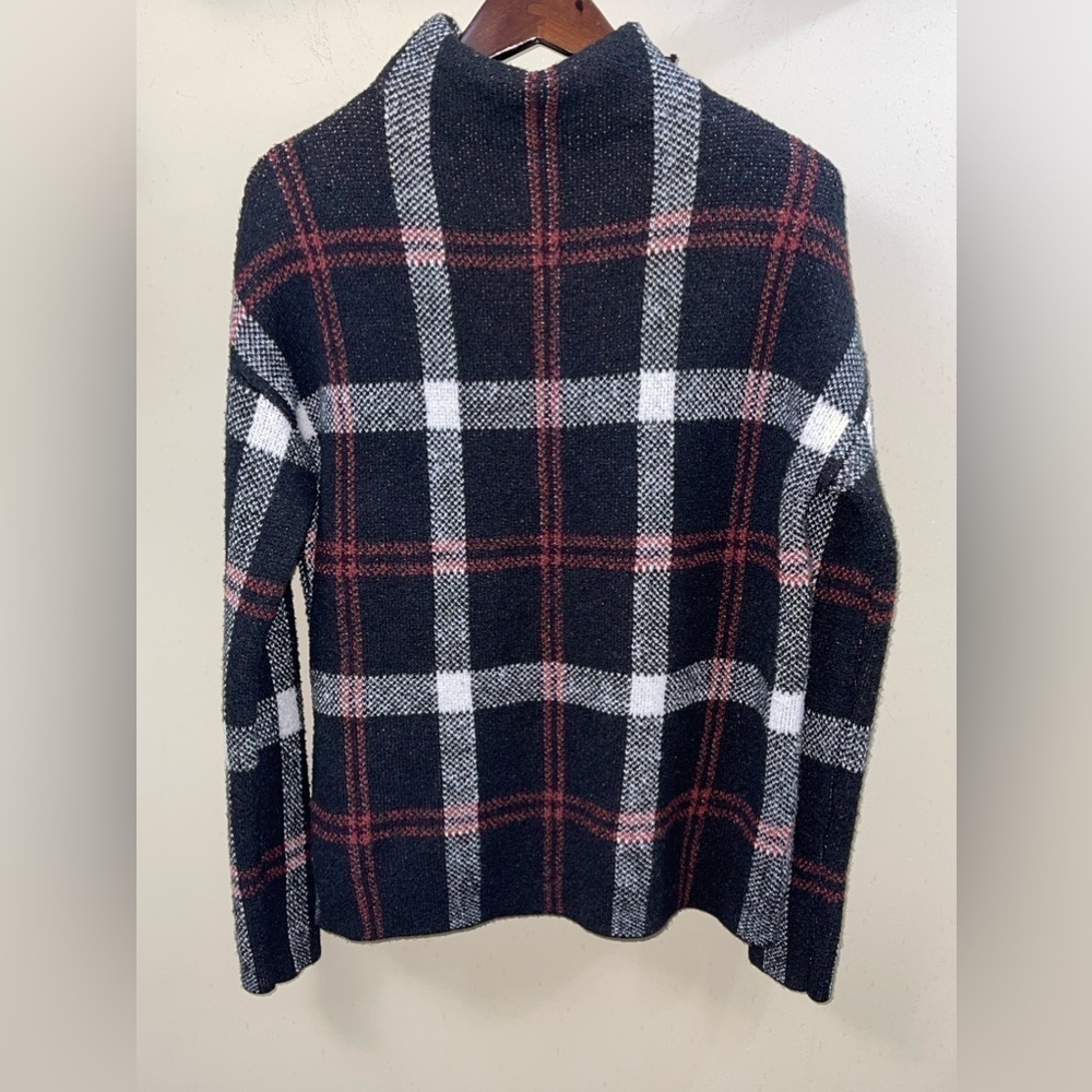 Christian Siriano New York Women’s Black Plaid Turtleneck Sweater Size Small